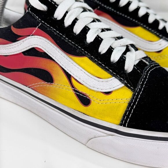 Vans Old Skool Flams Canvas Suede Low Top Lace Up Sneakers Black 8 Men 9.5 Women - Picture 7 of 11